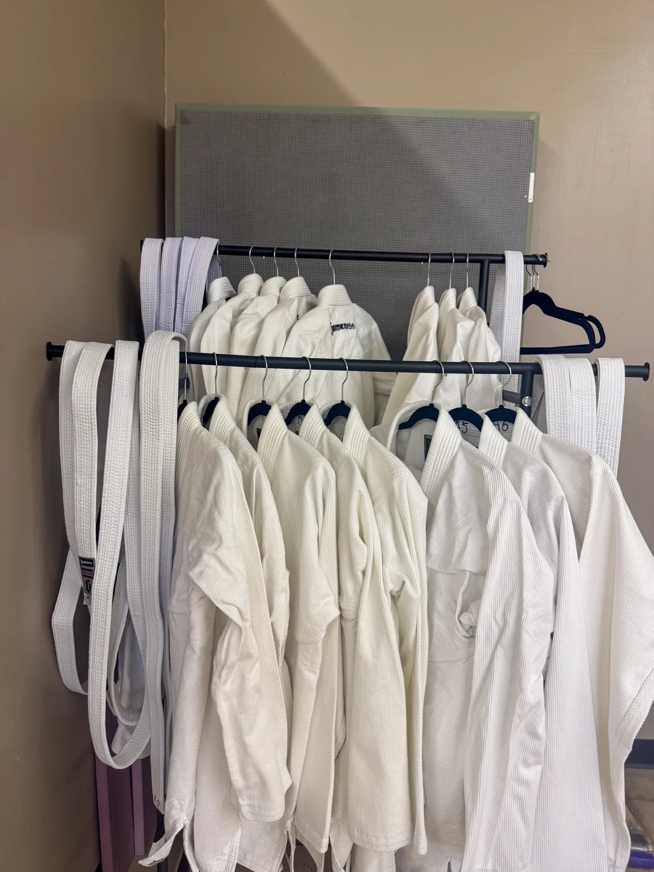 Gis hanging on the academy’s equipment rack